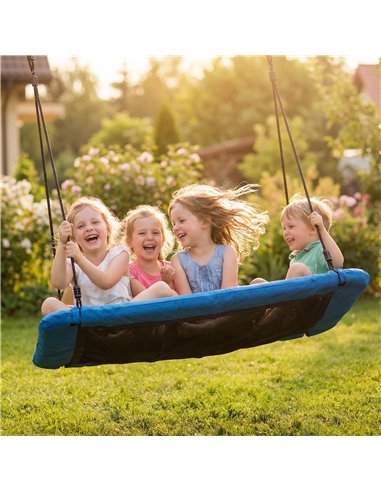 AIYAPLAY Nest Swing with Adjustable Ropes and Tree Straps, Basket Swing for Kids, 300KG Capacity for Indoor Outdoor, Blue