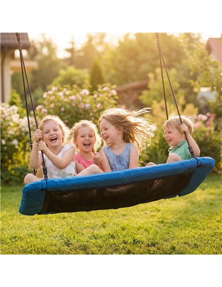 AIYAPLAY Nest Swing with Adjustable Ropes and Tree Straps, Basket Swing for Kids, 300KG Capacity for Indoor Outdoor, Blue - pic 204145 | FastDaddyshop