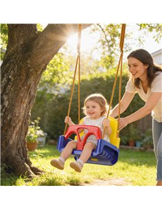 Outsunny 3 in 1 Detachable Kids Swing Seat with Seatbelt, Adjustable Rope for Indoor, Outdoor, Dark Blue 2