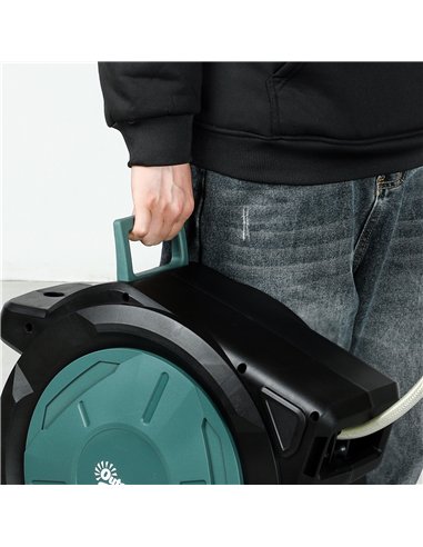 Outsunny Retractable Hose Reel Wall Mounted, 30+2m Garden Hose Pipe Reel with Lock, Auto Rewind, 7 in 1 Spray Nozzle, Includes W
