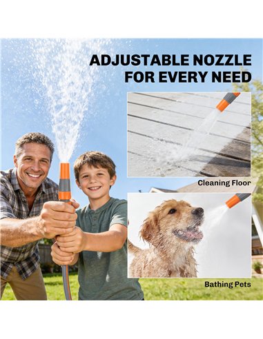 Outsunny Retractable Hose Reel Wall Mounted, 15+1.6m Garden Hose Pipe Reel with Auto Retraction, Self-Locking, Orange