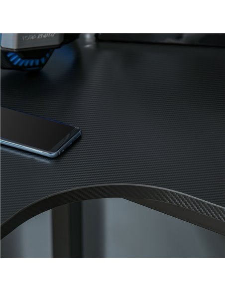 HOMCOM L-Shaped Gaming Desk, Computer Corner Desk with Cable Management, Home Office Workstation, 145 x 81 x 76cm, Black - pic 20419 | FastDaddyshop