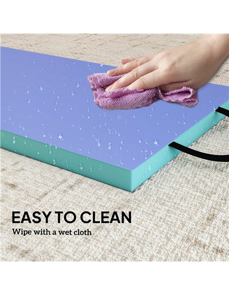SPORTNOW Foldable Gymnastics Mat, 6 ft Long & Four Folding Thick Exercise Tumbling Mat with Carrying Handles, Green & Purple - pic 204242 | FastDaddyshop