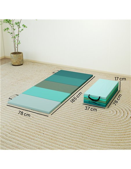 SPORTNOW 6FT Foldable Gymnastics Mat, Crash Exercise Pad, 3.2 cm Thick  Workout Mat with Handles for Home Training, Mixed Green - pic 204248 | FastDaddyshop