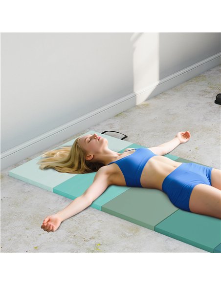SPORTNOW 6FT Foldable Gymnastics Mat, Crash Exercise Pad, 3.2 cm Thick  Workout Mat with Handles for Home Training, Mixed Green - pic 204254 | FastDaddyshop