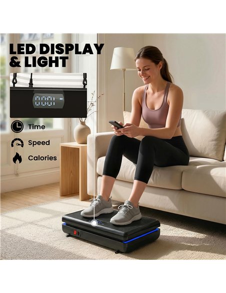 SPORTNOW Vibration Plate Exercise Machine with 120 Speed Levels, 5 Programs, Quiet Vibrating Plate with Resistance Bands - pic 204262 | FastDaddyshop