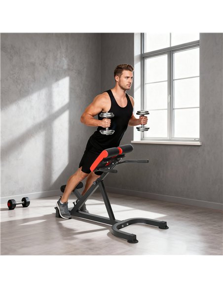 SPORTNOW 45-Degree Hyperextension Roman Chair, 5-Level Adjustable Back Extension Bench, Heavy-Duty Home Gym Equipment, Red - pic 204265 | FastDaddyshop