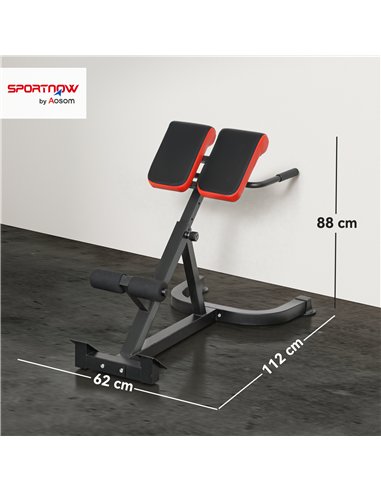 SPORTNOW 45-Degree Hyperextension Roman Chair, 5-Level Adjustable Back Extension Bench, Heavy-Duty Home Gym Equipment, Red