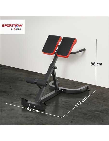 SPORTNOW 45-Degree Hyperextension Roman Chair, 5-Level Adjustable Back Extension Bench, Heavy-Duty Home Gym Equipment, Red - pic 204266 | FastDaddyshop