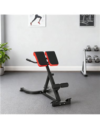 SPORTNOW 45-Degree Hyperextension Roman Chair, 5-Level Adjustable Back Extension Bench, Heavy-Duty Home Gym Equipment, Red