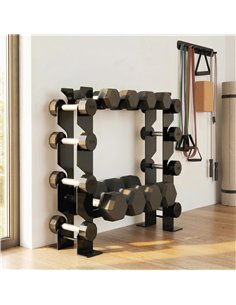 SPORTNOW 4-Tier Dumbbell Rack, Heavy-Duty Weight Rack for Dumbbells, Kettlebells and Multiple Balls, 200 KG Capacity, Black 2
