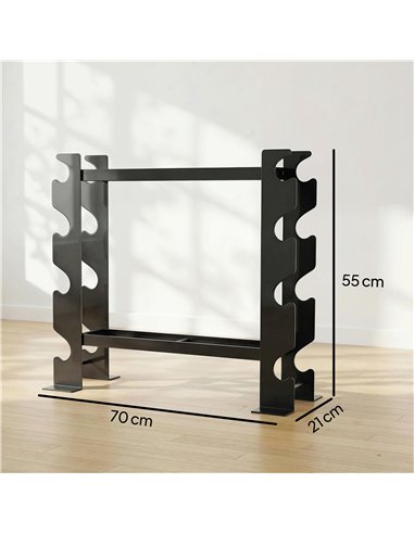 SPORTNOW 4-Tier Dumbbell Rack, Heavy-Duty Weight Rack for Dumbbells, Kettlebells and Multiple Balls, 200 KG Capacity, Black
