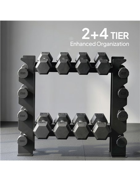 SPORTNOW 4-Tier Dumbbell Rack, Heavy-Duty Weight Rack for Dumbbells, Kettlebells and Multiple Balls, 200 KG Capacity, Black - pic 204276 | FastDaddyshop