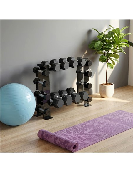 SPORTNOW 4-Tier Dumbbell Rack, Heavy-Duty Weight Rack for Dumbbells, Kettlebells and Multiple Balls, 200 KG Capacity, Black - pic 204281 | FastDaddyshop