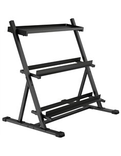SPORTNOW 3-Tier Adjustable Dumbbell Rack, Heavy-Duty Weight Rack for Dumbbells, Kettlebells and Multiple Balls, Space-Saving Wei