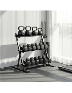 SPORTNOW 3-Tier Adjustable Dumbbell Rack, Heavy-Duty Weight Rack for Dumbbells, Kettlebells and Multiple Balls, Space-Saving Wei 2