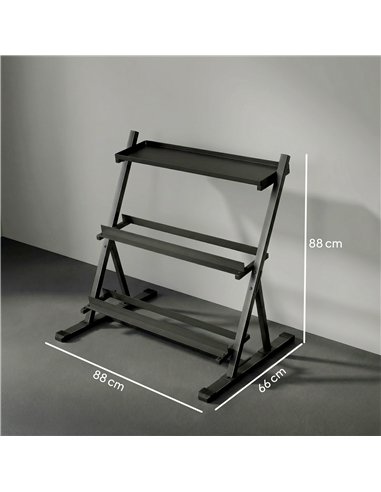 SPORTNOW 3-Tier Adjustable Dumbbell Rack, Heavy-Duty Weight Rack for Dumbbells, Kettlebells and Multiple Balls, Space-Saving Wei