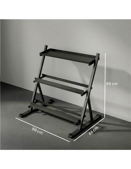 SPORTNOW 3-Tier Adjustable Dumbbell Rack, Heavy-Duty Weight Rack for Dumbbells, Kettlebells and Multiple Balls, Space-Saving Wei - pic 204284 | FastDaddyshop