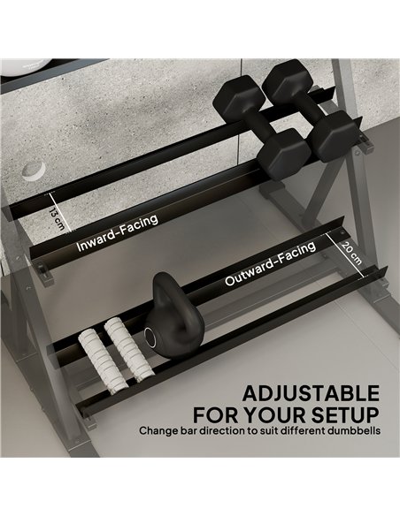 SPORTNOW 3-Tier Adjustable Dumbbell Rack, Heavy-Duty Weight Rack for Dumbbells, Kettlebells and Multiple Balls, Space-Saving Wei - pic 204286 | FastDaddyshop