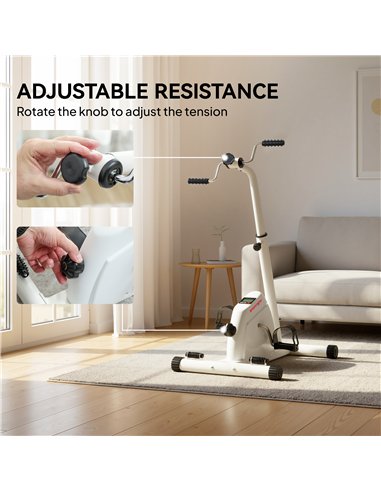 SPORTNOW Seated Pedal Exerciser with Dual Massage and Adjustable Height