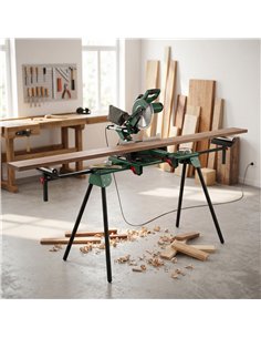 HOMCOM Universal Mitre Saw Stand with Adjustable Rollers and Support Arms, Portable Miter Saw Stand with Folding Legs 2