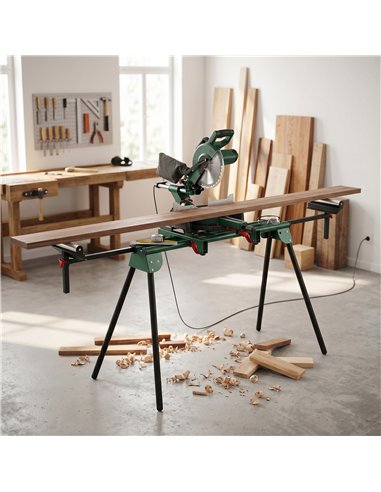 HOMCOM Universal Mitre Saw Stand with Adjustable Rollers and Support Arms, Portable Miter Saw Stand with Folding Legs