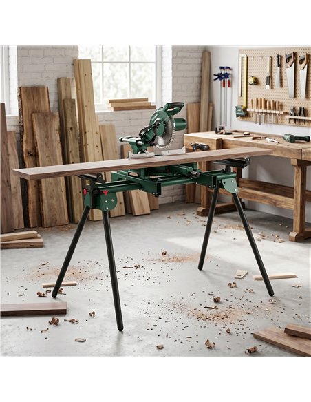 HOMCOM Universal Mitre Saw Stand with Adjustable Rollers and Support Arms, Portable Miter Saw Stand with Folding Legs - pic 204316 | FastDaddyshop