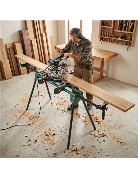 HOMCOM Universal Mitre Saw Stand with Adjustable Rollers and Support Arms, Portable Miter Saw Stand with Folding Legs - pic 204317 | FastDaddyshop