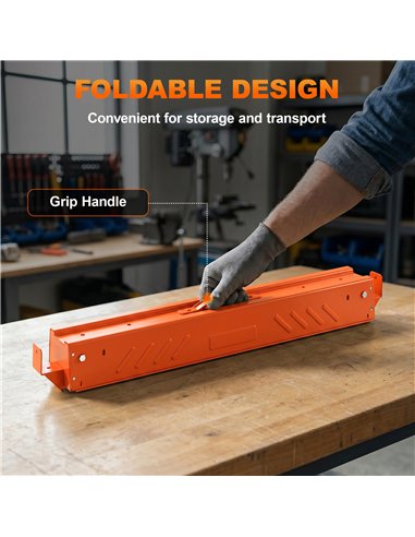 HOMCOM Saw Horses Twin Pack, Folding Work Bench Sawhorses with Height Adjustable Legs, 2x4 Bracket, Orange
