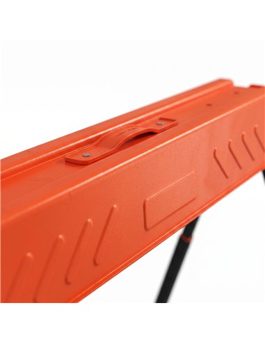 HOMCOM Saw Horses Twin Pack, Folding Work Bench Sawhorses with Height Adjustable Legs, 2x4 Bracket, Orange