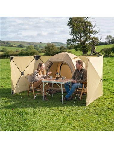 Outsunny Camping Windbreak Pop Up Windbreaker Blocker with Ropes Pegs for Beach Caravan Outdoor 480 x 120 cm