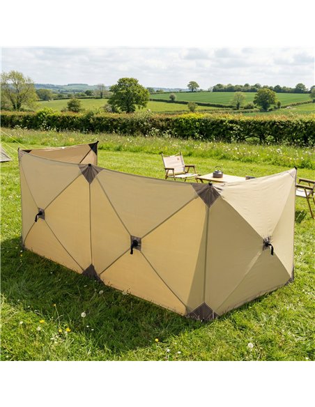 Outsunny Camping Windbreak Pop Up Windbreaker Blocker with Ropes Pegs for Beach Caravan Outdoor 480 x 120 cm - pic 204370 | FastDaddyshop