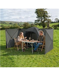 Outsunny Camping Windbreak Pop Up Windbreaker Blocker with Ropes Pegs for Beach Caravan Outdoor 480 x 120 cm 2