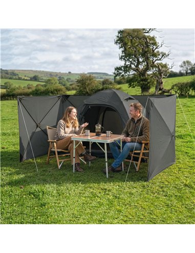Outsunny Camping Windbreak Pop Up Windbreaker Blocker with Ropes Pegs for Beach Caravan Outdoor 480 x 120 cm