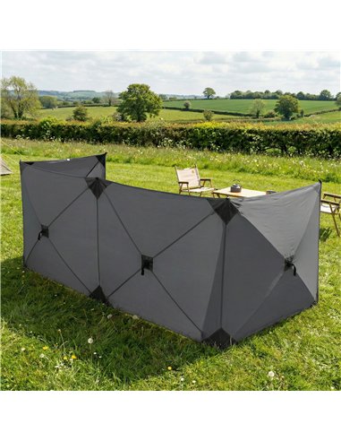 Outsunny Camping Windbreak Pop Up Windbreaker Blocker with Ropes Pegs for Beach Caravan Outdoor 480 x 120 cm