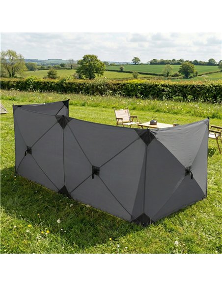 Outsunny Camping Windbreak Pop Up Windbreaker Blocker with Ropes Pegs for Beach Caravan Outdoor 480 x 120 cm - pic 204379 | FastDaddyshop