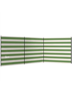 Outsunny 4 Pole Camping Windbreaks, Beach Wind Shield Shelter with Carry Bag and Steel Poles, 540cm x 150cm, Army Green