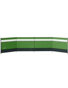 Outsunny Camping Windbreaker with Clear Windows, Carry Bag and Steel Poles, for Beach Caravan Campervan, 725 x 140cm, Army Green