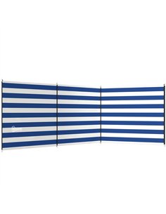Outsunny 4 Pole Camping Windbreaks, Beach Wind Shield Shelter with Carry Bag and Steel Poles, 540cm x 150cm, Dark Blue