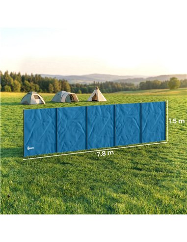 Outsunny Camping Windbreak, Foldable Portable Wind Blocker w/ Carry Bag and Steel Poles, 780cm x 150cm