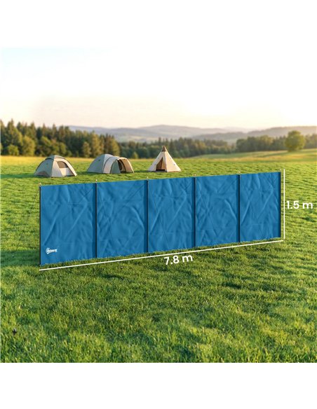 Outsunny Camping Windbreak, Foldable Portable Wind Blocker w/ Carry Bag and Steel Poles, 780cm x 150cm - pic 204419 | FastDaddyshop