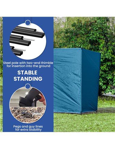 Outsunny Camping Windbreak, Foldable Portable Wind Blocker w/ Carry Bag and Steel Poles, 780cm x 150cm