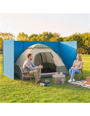 Outsunny Camping Windbreak, Foldable Portable Wind Blocker w/ Carry Bag and Steel Poles, 780cm x 150cm