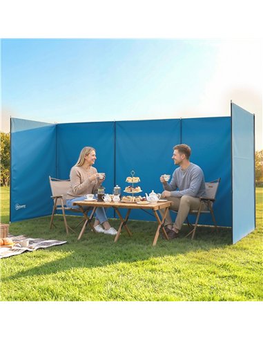 Outsunny Camping Windbreak, Foldable Portable Wind Blocker w/ Carry Bag and Steel Poles, 780cm x 150cm