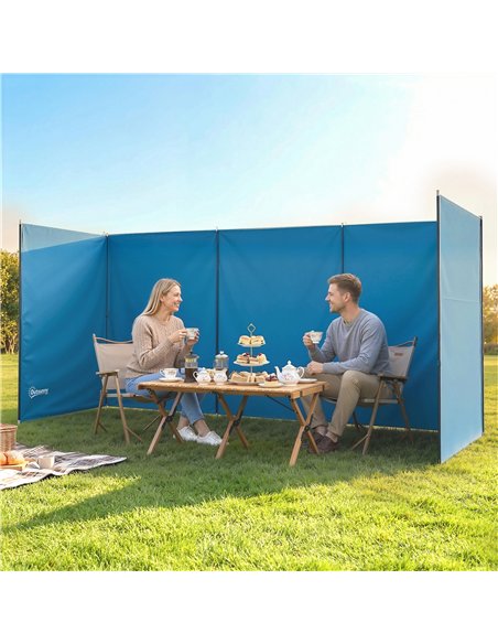 Outsunny Camping Windbreak, Foldable Portable Wind Blocker w/ Carry Bag and Steel Poles, 780cm x 150cm - pic 204424 | FastDaddyshop