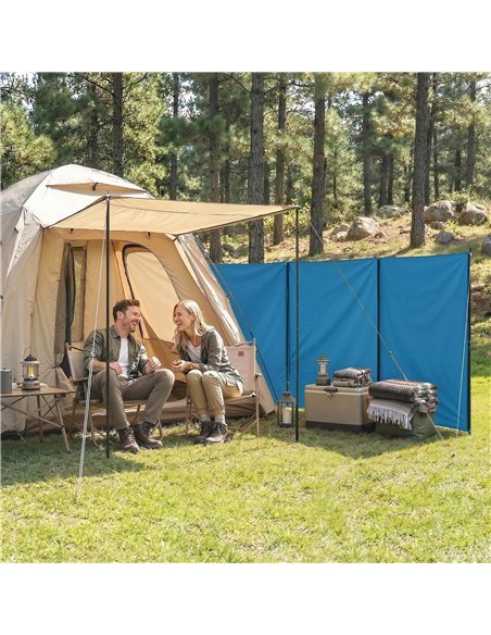 Outsunny Camping Windbreak, Foldable Portable Wind Blocker w/ Carry Bag and Steel Poles, 780cm x 150cm - pic 204425 | FastDaddyshop