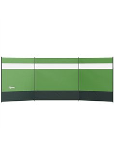 Outsunny Camping Windbreaker with Clear Windows, Carry Bag and Steel Poles, for Beach Caravan Campervan, 440 x 140cm, Army Green