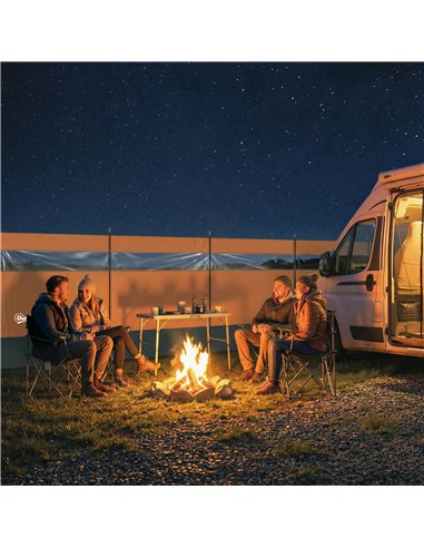 Outsunny Camping Windbreaker with Clear Windows, Carry Bag and Steel Poles, for Beach Caravan Campervan, 725 x 140cm, Orange