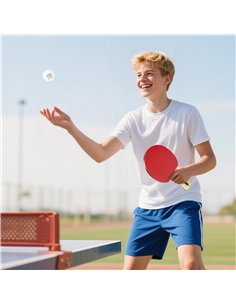 SPORTNOW Portable Table Tennis Set with Four Rackets, Eight Balls, Storage Case 2