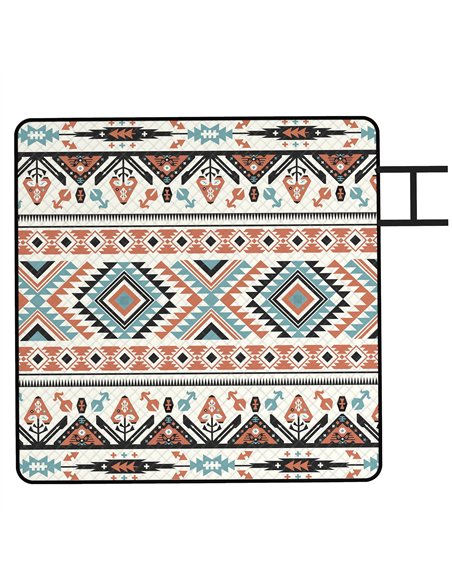 Outsunny Picnic Blanket, 200x200CM Large Beach Blanket Outdoor Picnic Mat with Integrated Strap for Camping, Mix-Colour - pic 204453 | FastDaddyshop